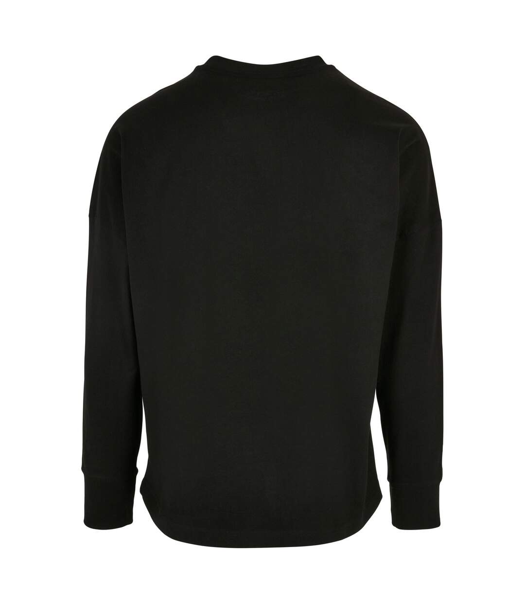 Mens Cut-on Oversized Long-sleeved T-shirt Black Build Your Brand-2