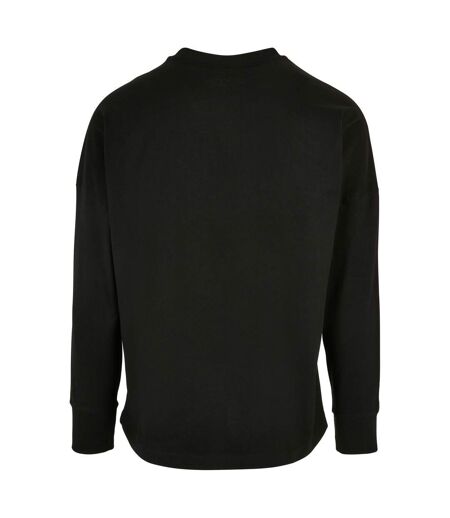Mens Cut-on Oversized Long-sleeved T-shirt Black Build Your Brand