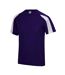 Just Cool Mens Contrast Cool Sports Plain T-Shirt (Purple/Arctic White) - UTRW685