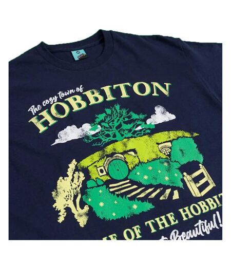 Unisex Adult The Cozy Town Of Hobbiton T-shirt Navy Blue The Hobbit