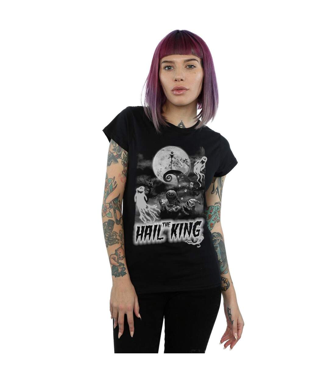 Disney T-shirt en coton Womens/Ladies Nightmare Before Christmas Hail The King (Noir) - UTBI35655-2
