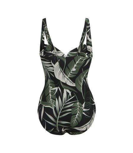 Womens/ladies Sakari Tropical Tummy Control One Piece Swimsuit Dark Tropical Regatta
