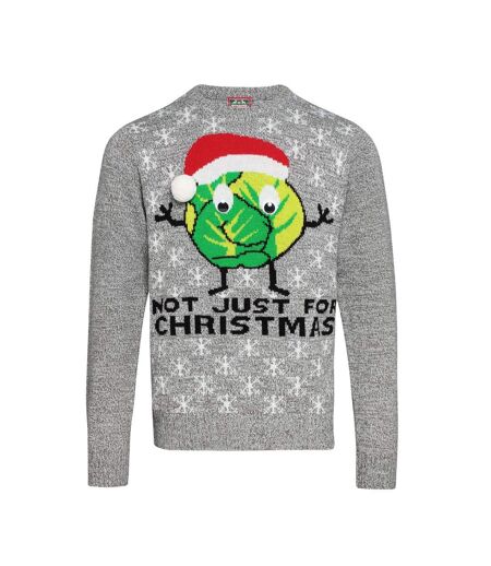 Christmas Shop Adults Unisex Sprouts Christmas Sweater (Gray) - UTRW6456