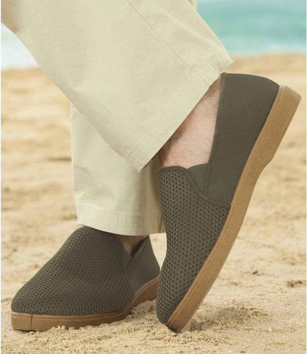 Mocassinsvan elastische stof-2