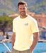 Pack of 4 Men's Classic Cotton T-Shirts - Blue Navy Yellow Green-2