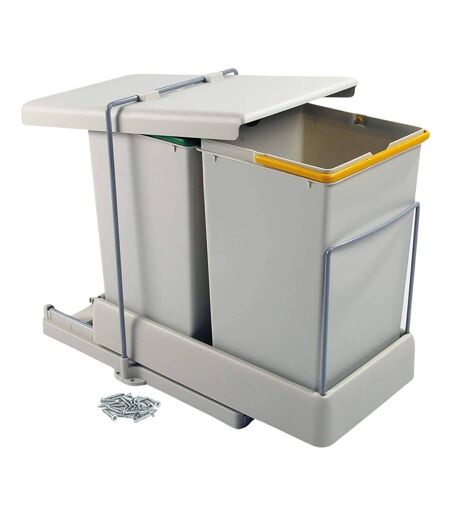 Poubelle de recyclage extraction automatique  2 conteneurs de 14 litres