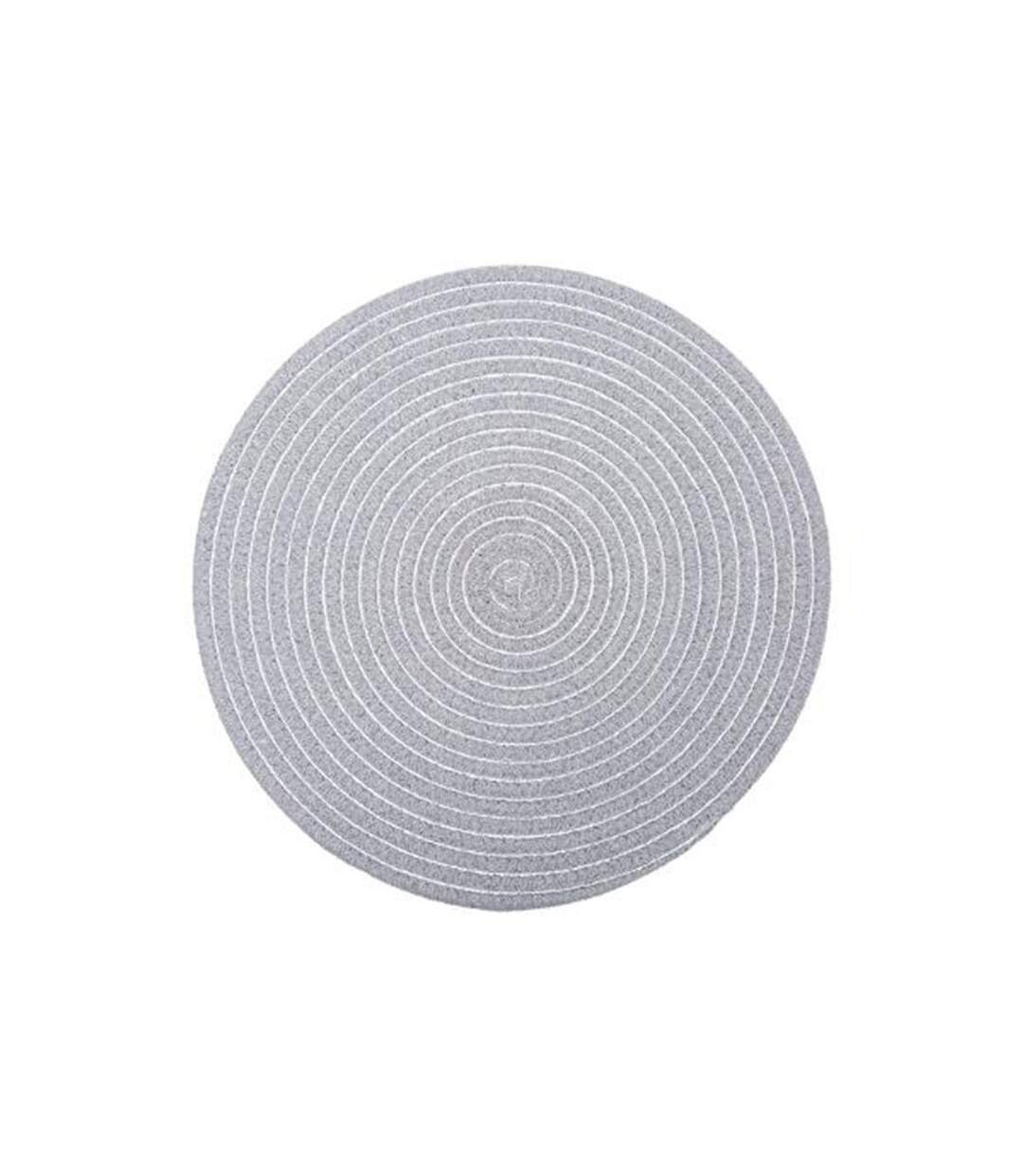 Set de Table Rond Déco Shiny 35cm Gris Clair-1