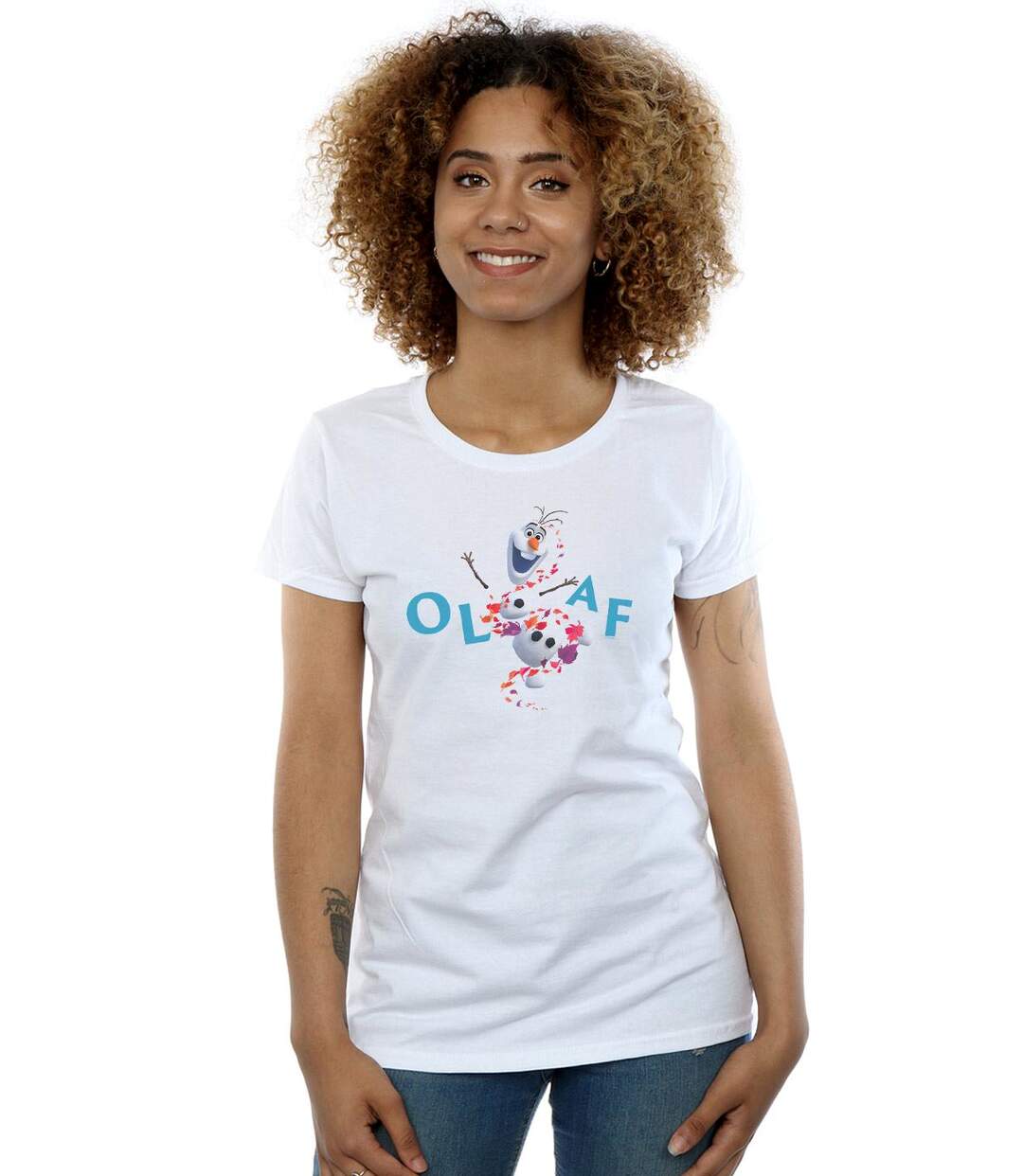 Disney Femme/Les femmes Frozen 2 Olaf Leaf Jump - T-shirt en coton (Blanc) - UTBI21783-2