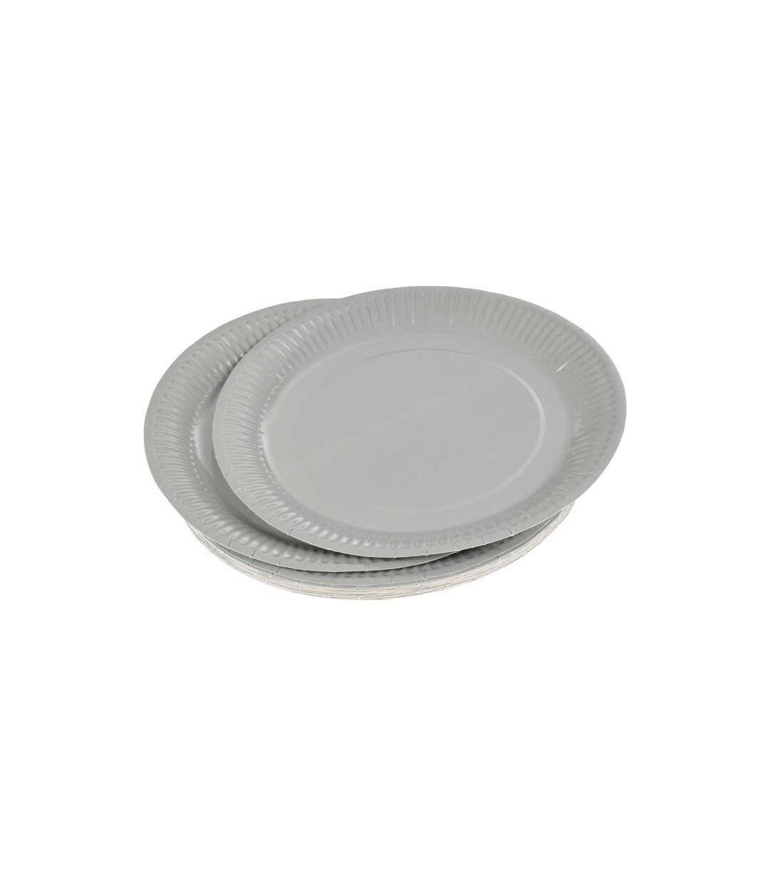 Lot de 20 Assiettes en Carton Vitamine 23cm Gris-1
