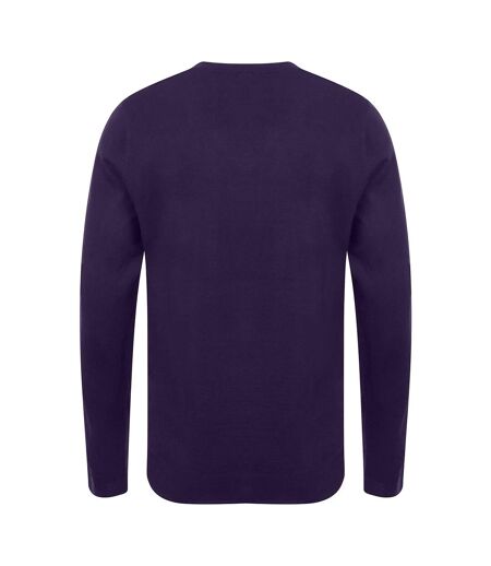 Henbury Mens Cotton Acrylic V Neck Sweatshirt (Purple) - UTPC5898