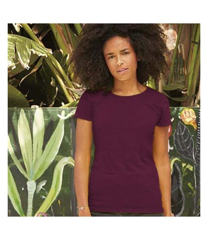 Fruit Of The Loom Womens/Ladies Short Sleeve Lady-Fit Original T-Shirt (Burgundy)