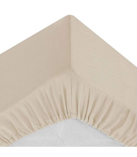 Drap Housse 2 Personnes Percale 160x200cm Beige Lin