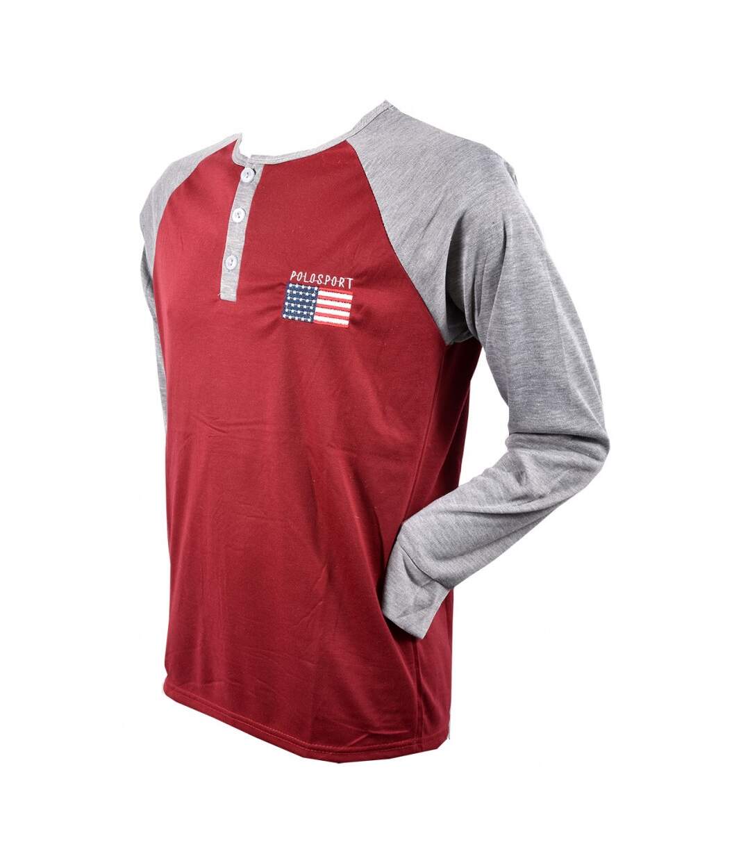 Pyjama Homme Long SWEET SECRET Q2763 POLO SPORT ROUGE-3