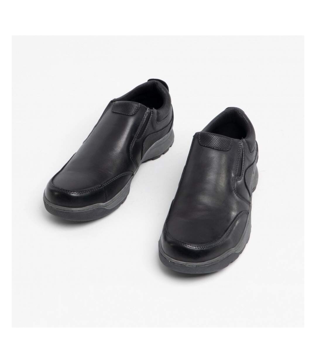 Hush Puppies Mens Jasper Slip On Leather Shoes (Black) - UTFS6073-1