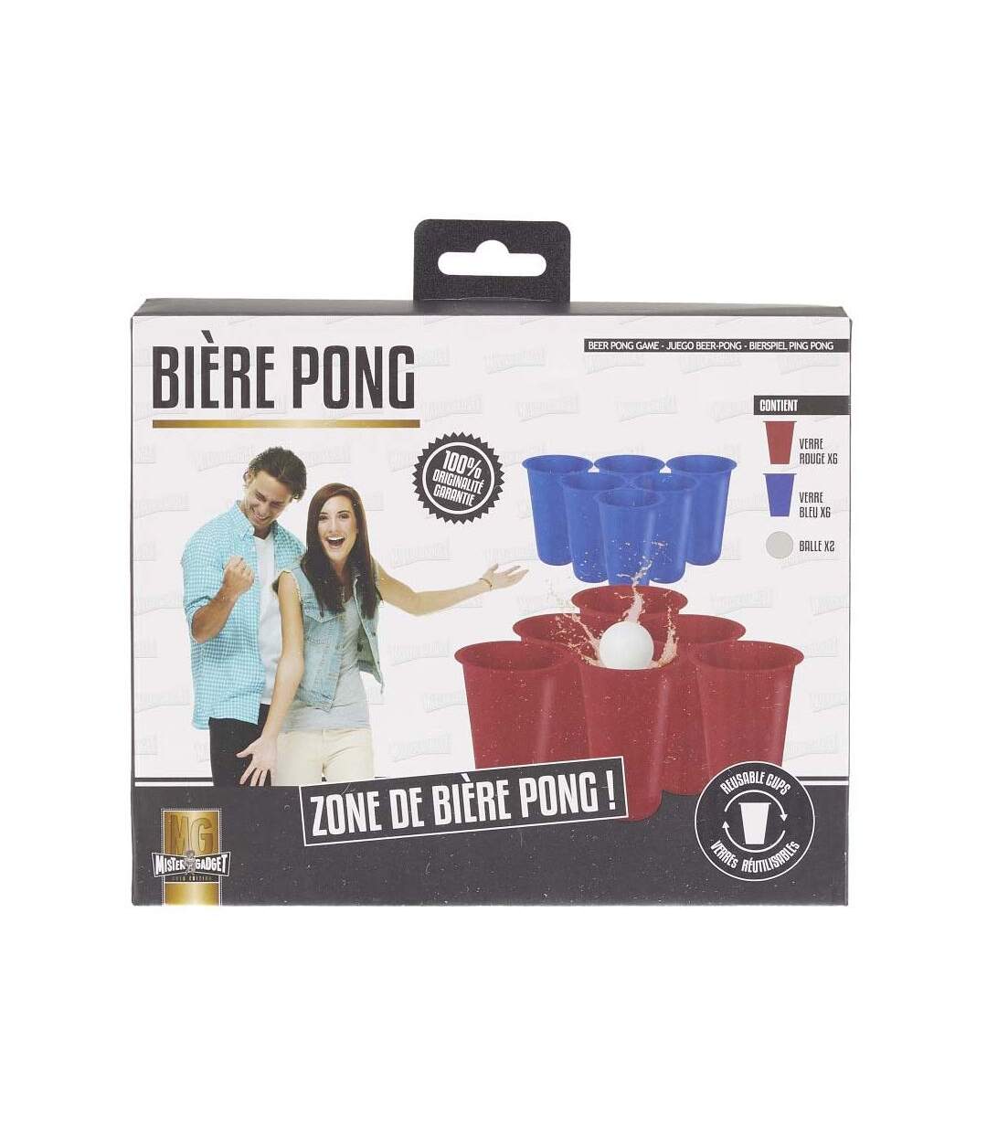 Jeu à boire avec verres réutilisables Bière pong-1