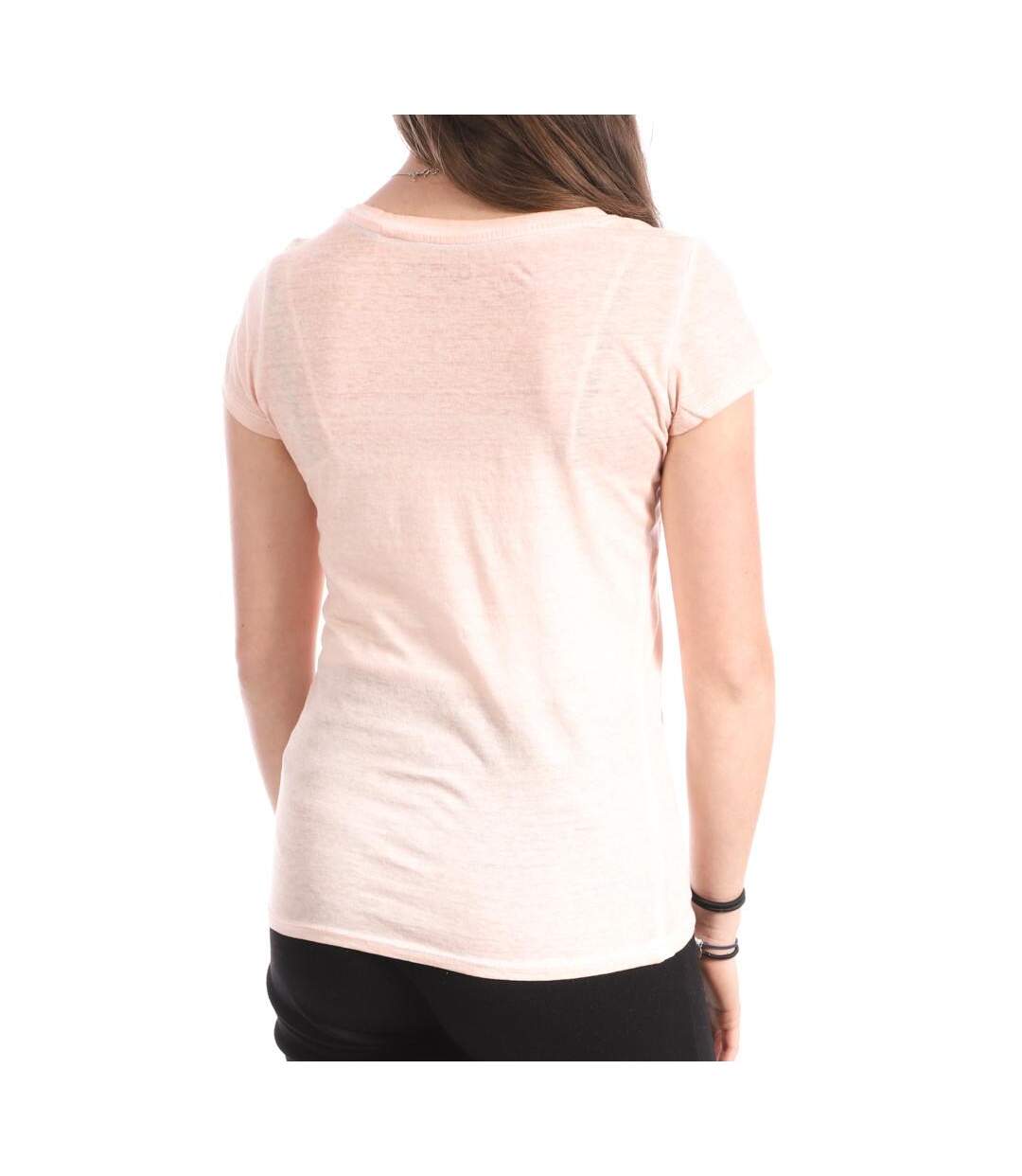 T-shirt Rose Femme Guess Script - L