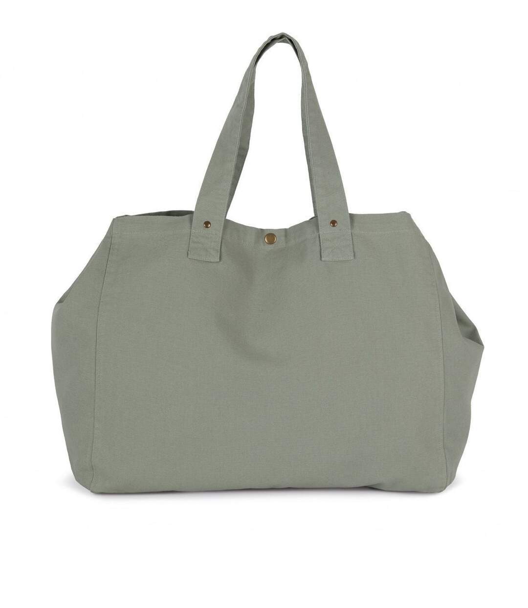 Sac shopping en coton délavé - KI3208 - vert amande green clay-1