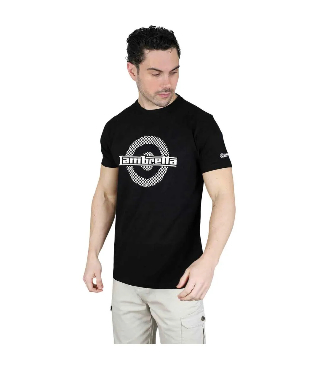 T-shirt Motif/style Cible Homme Noir Lambretta-4