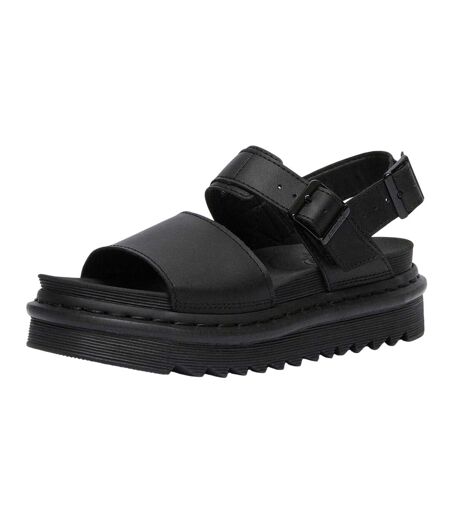 Womens/ladies Voss Leather Platform Sandals Black Dr Martens