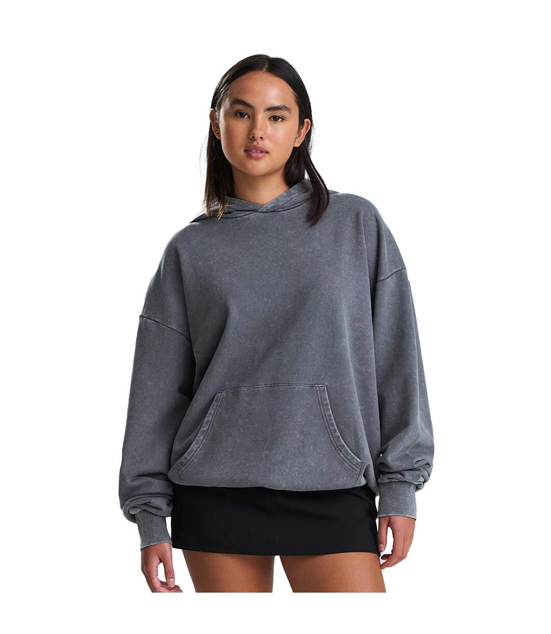 Sweat À Capuche Adulte Gris Délavé Awdis-4