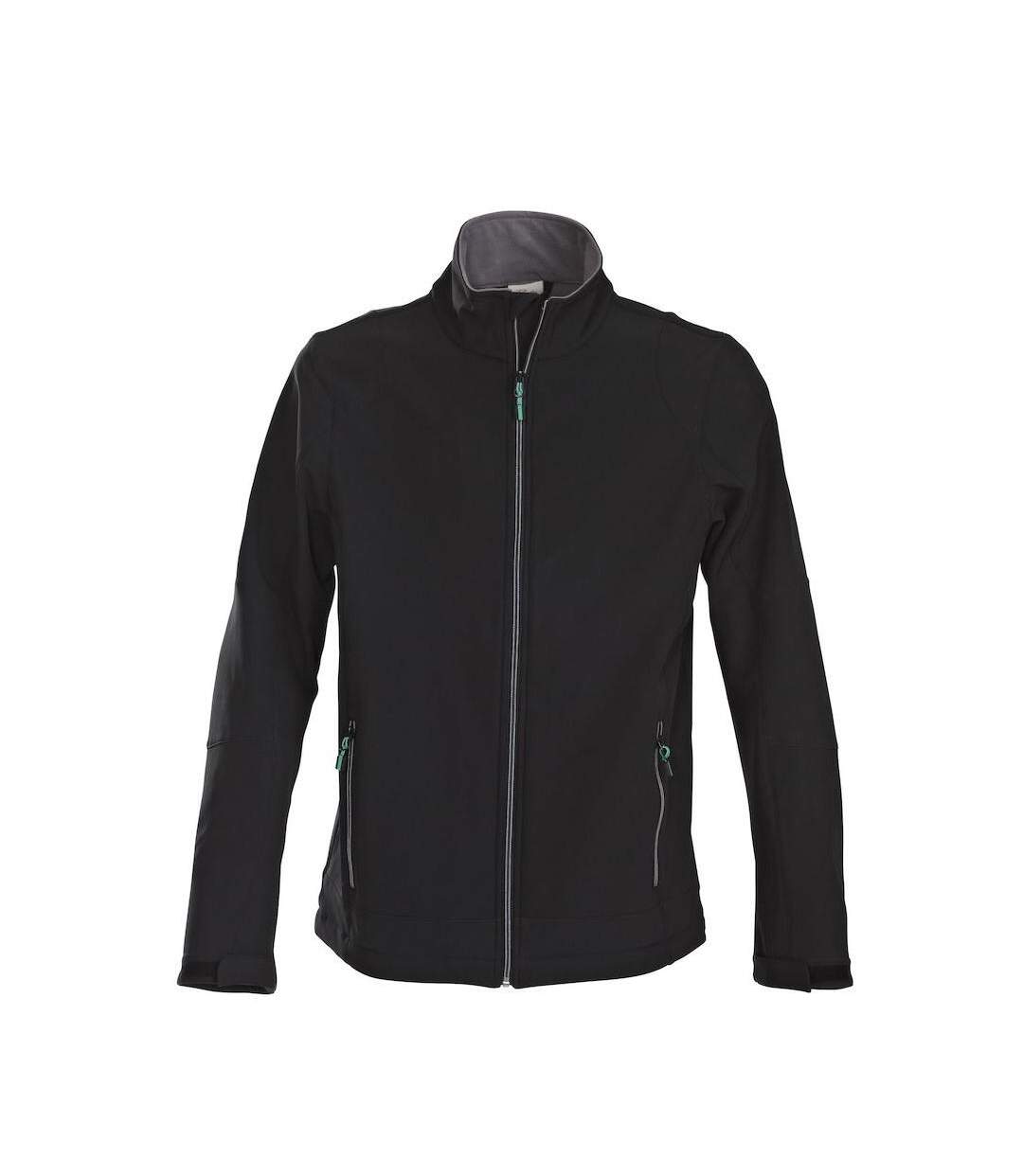 Mens Trial Soft Shell Jacket Black Printer-1