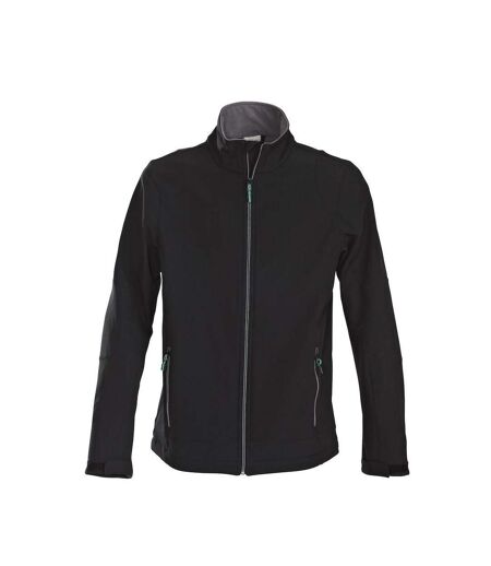 Mens Trial Soft Shell Jacket Black Printer