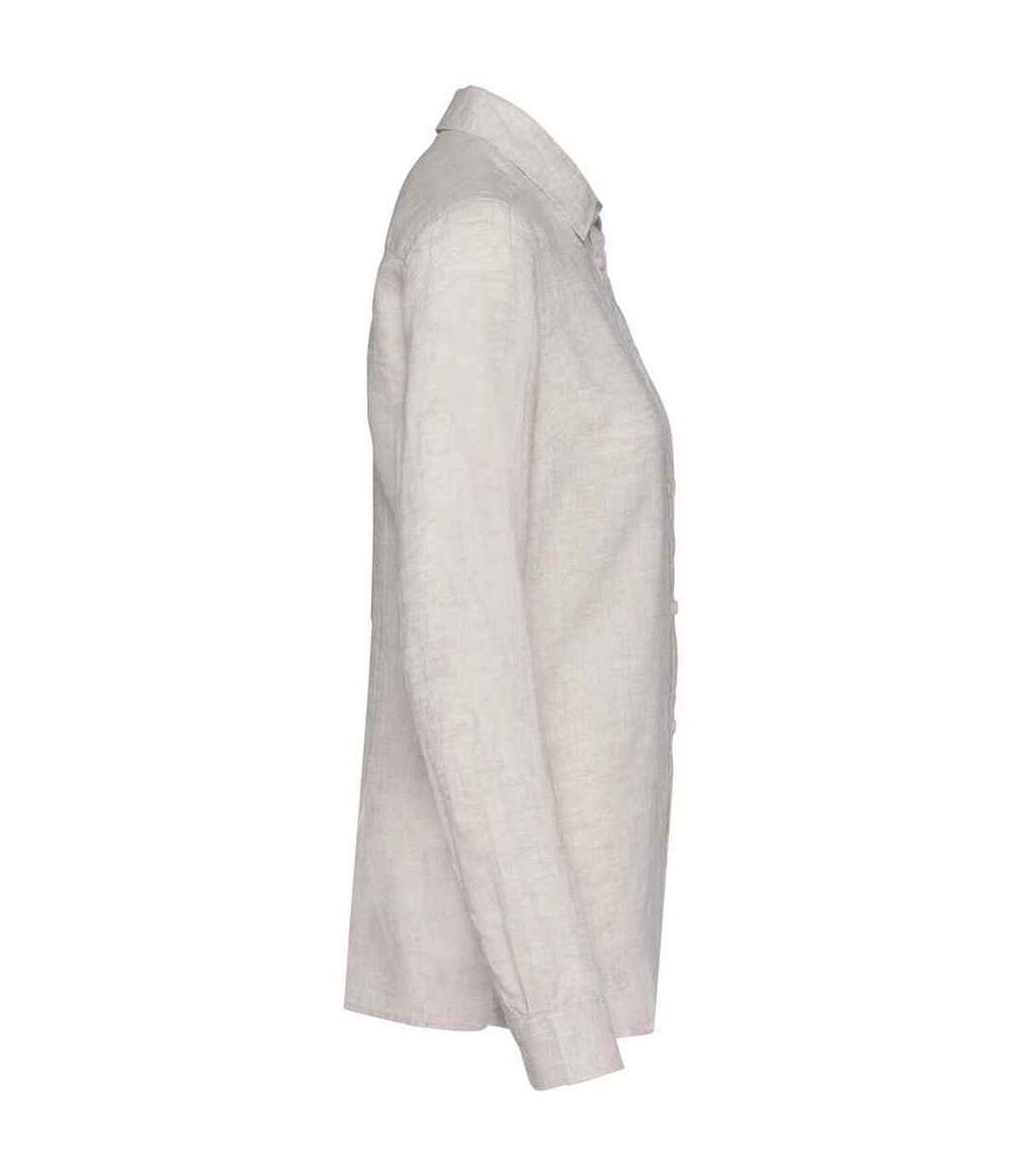 Womens/ladies Linen Long-sleeved Shirt Linen Spasso-3