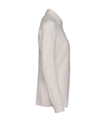 Womens/ladies Linen Long-sleeved Shirt Linen Spasso