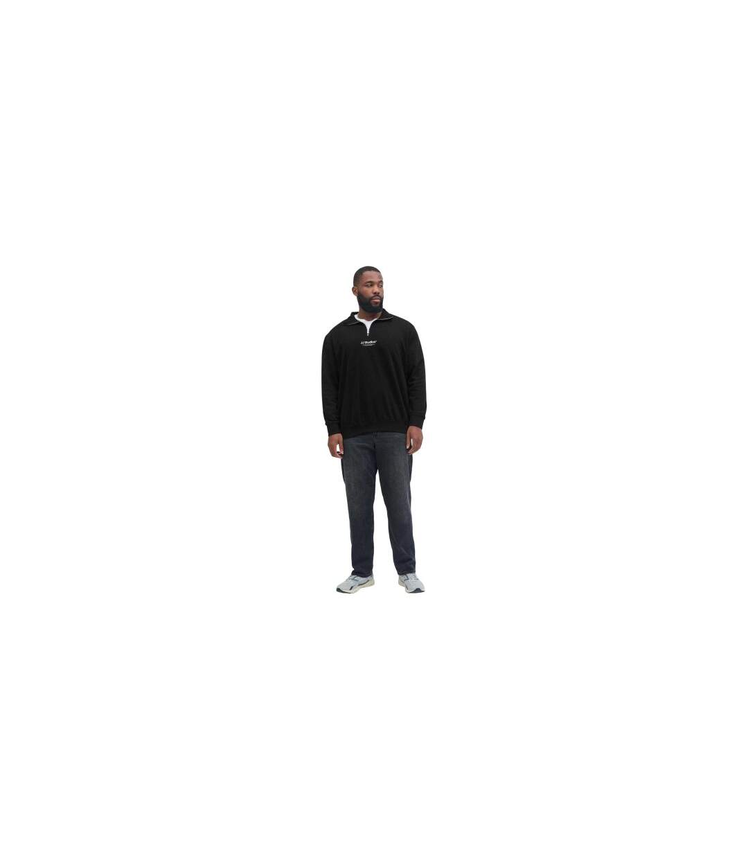 Mens Soho Quarter Zip Sweatshirt Black Jack And Jones-1