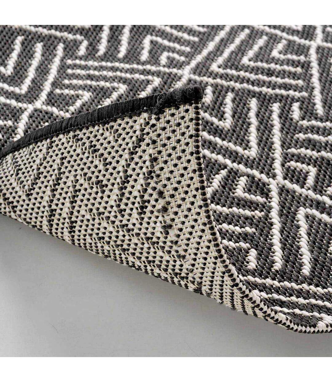 Tapis Tissé Déco Aztek 80x150cm Noir-3