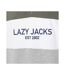 Sweat Motif/style Contrasté Homme Vert Kaki Gris Chiné Lazy Jacks-4