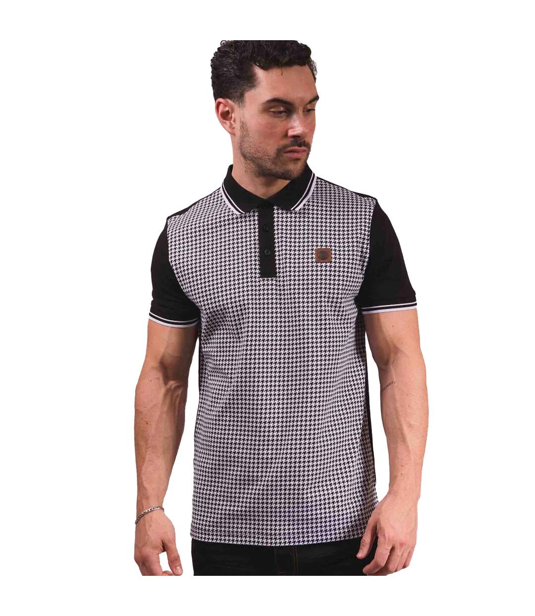 Polo Ss24 Homme Noir Blanc Lambretta-1
