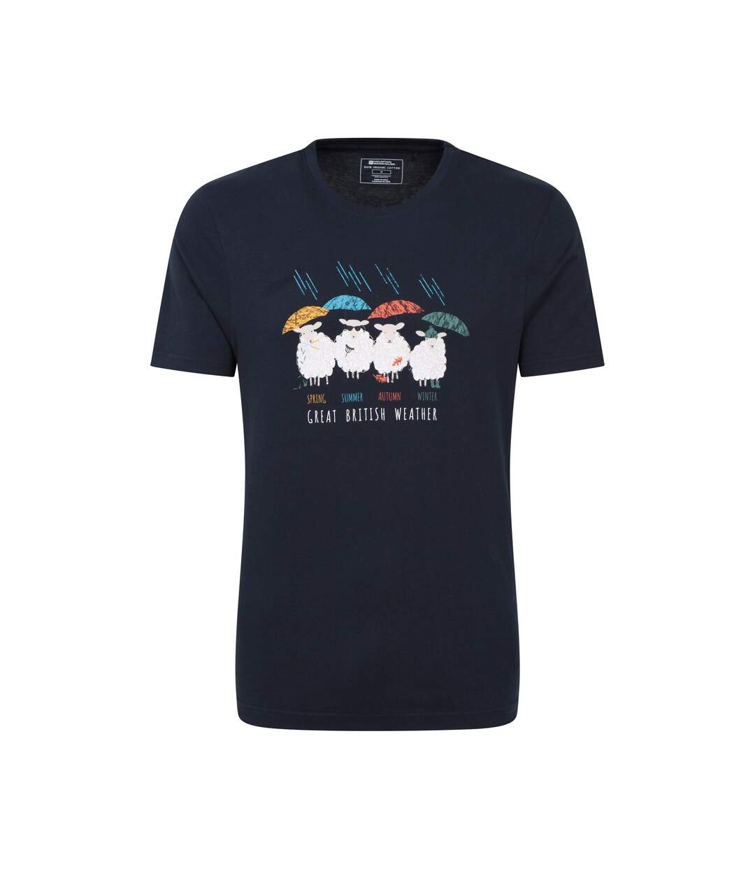 Unisex Adult Great British Weather Graphic T-shirt Navy Mountain Warehouse-1