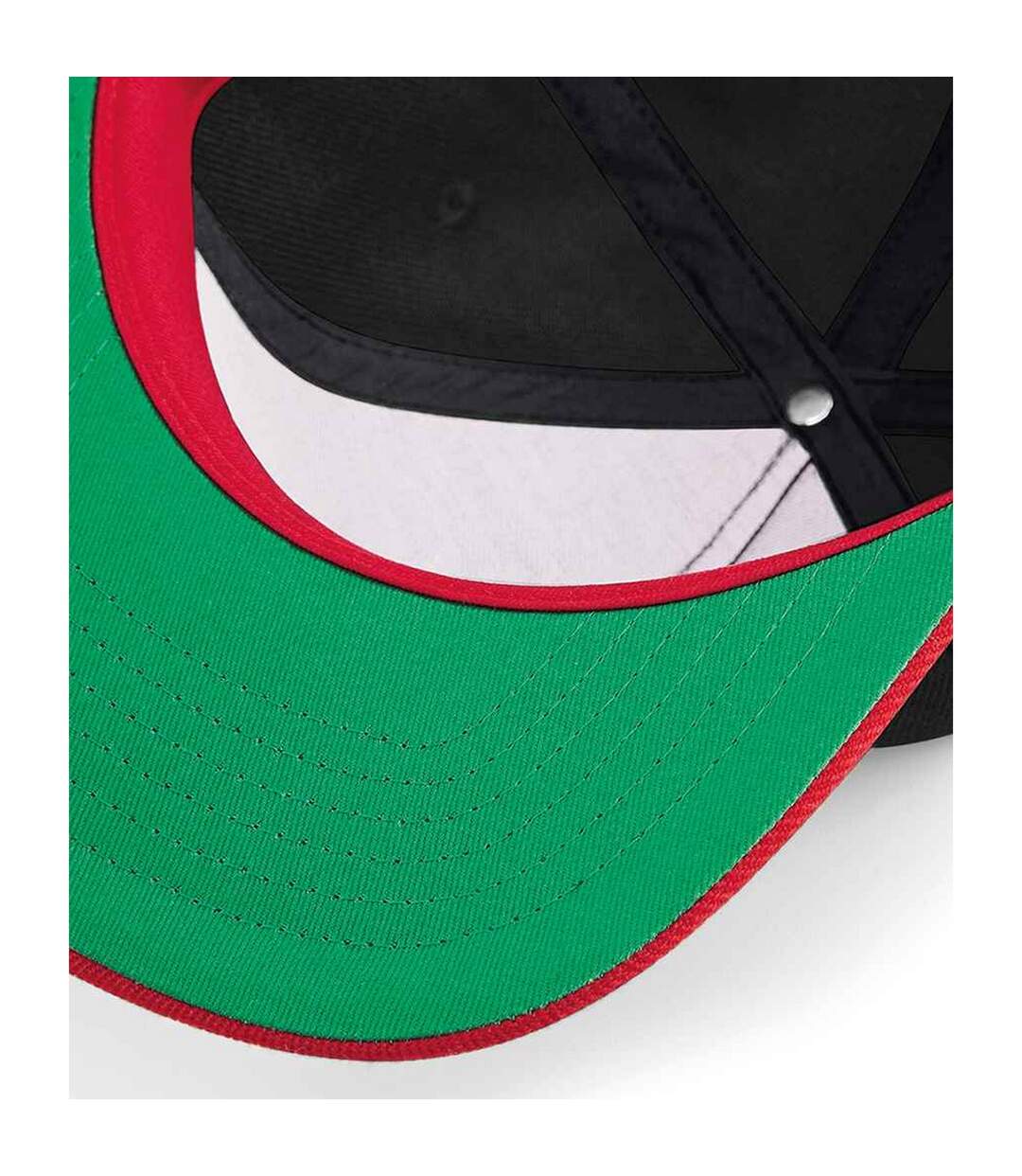 Original flat peak snapback cap black/classic red Beechfield-3
