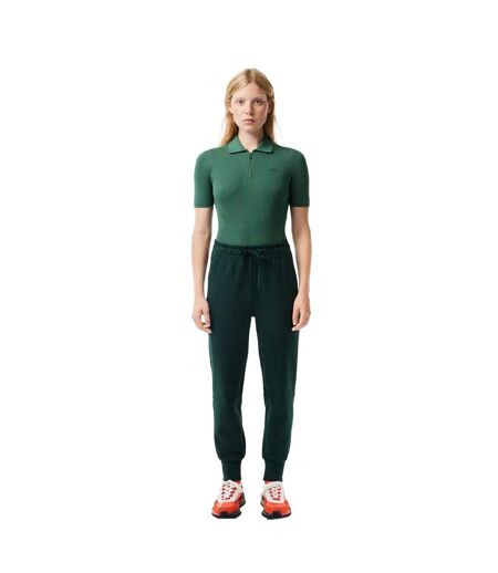 Womens/ladies Organic Cotton Jersey Sweatpants Green Lacoste