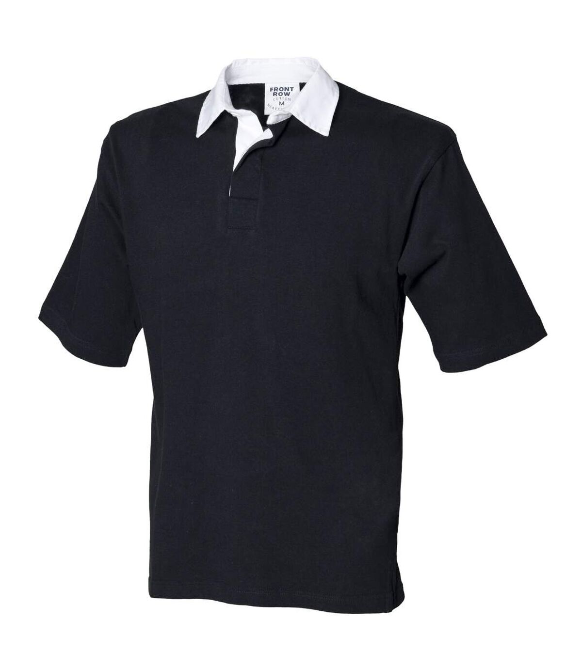 Front Row Short Sleeve Sports Rugby Polo Shirt (Black)