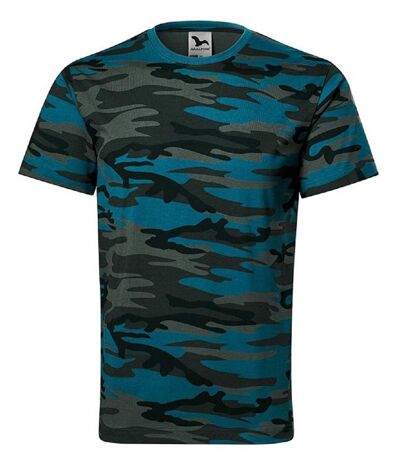 T-shirt camouflage - Unisexe - MF144 - bleu pétrole camo