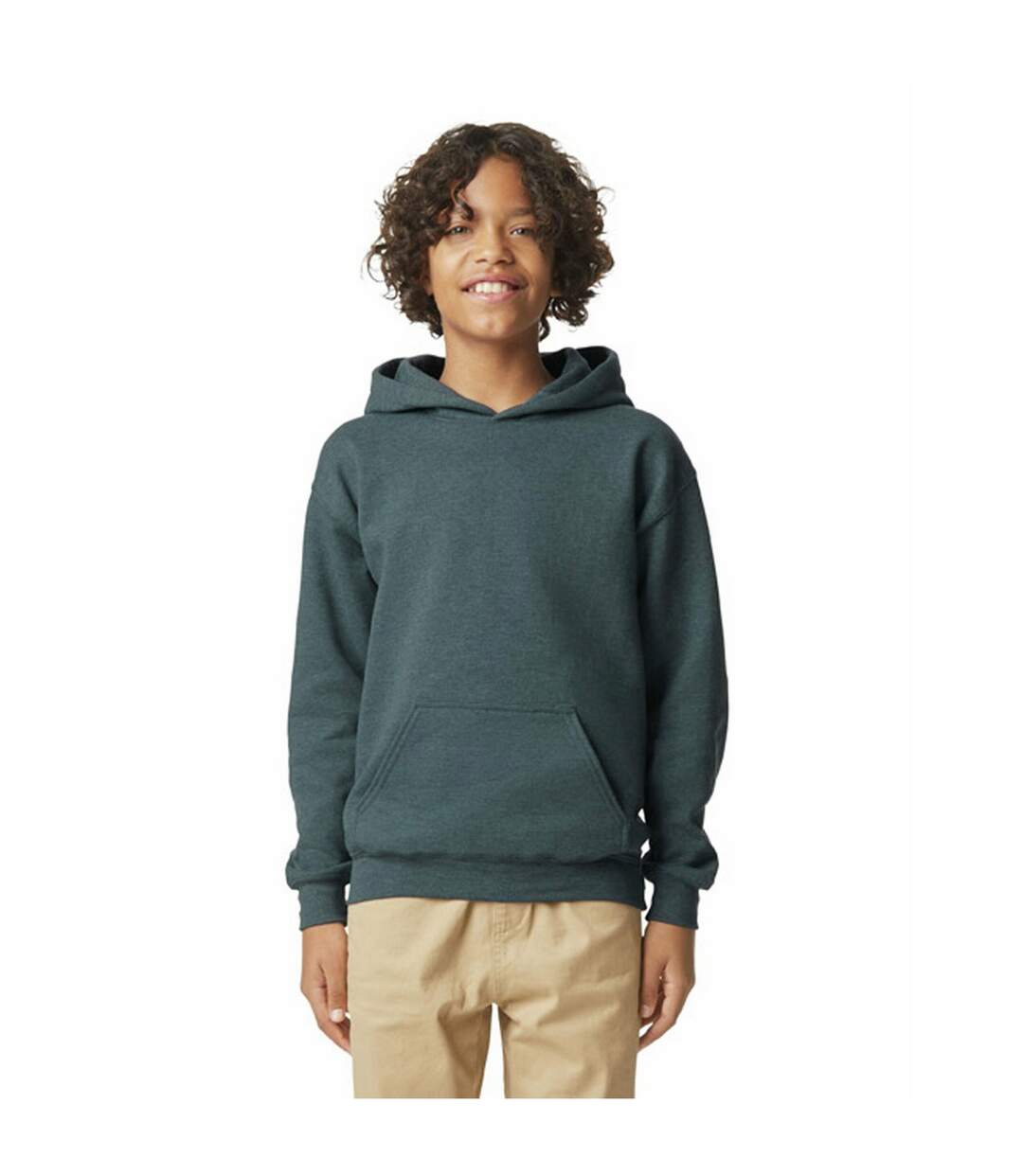 Sweat à capuche softstyle enfant gris foncé chiné Gildan-2