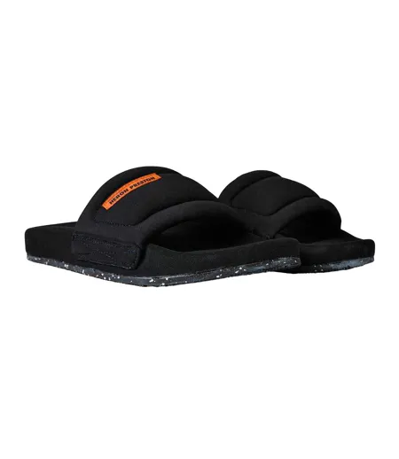 Womens/ladies Flat Slides Black Heron Preston