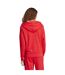 Womens/ladies Essential French Terry Full Zip Hoodie Ruby Red Adidas-3