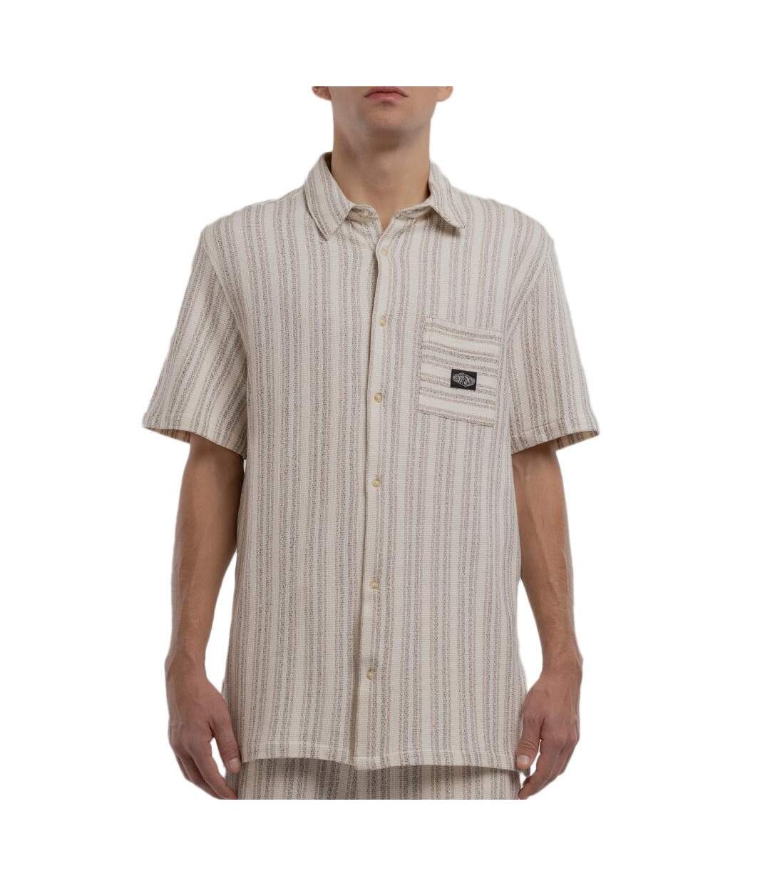 Chemise ecru/bordeaux homme teddy smith akuma-1