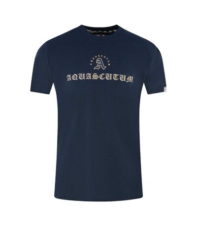 Unisex Adult Script Logo T-shirt Navy Blue Aquascutum