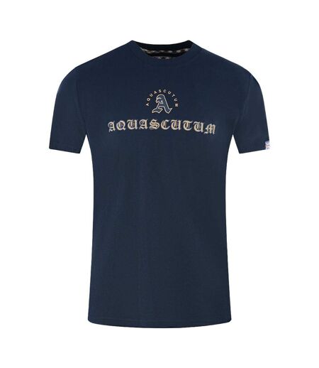 Unisex Adult Script Logo T-shirt Navy Blue Aquascutum