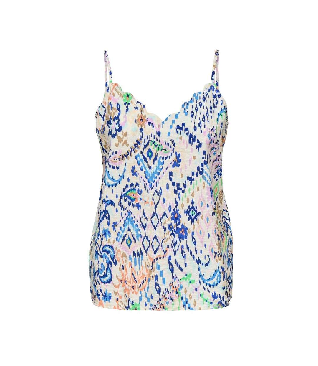 Top blanche/bleu/orange femme jdy troya - l-1