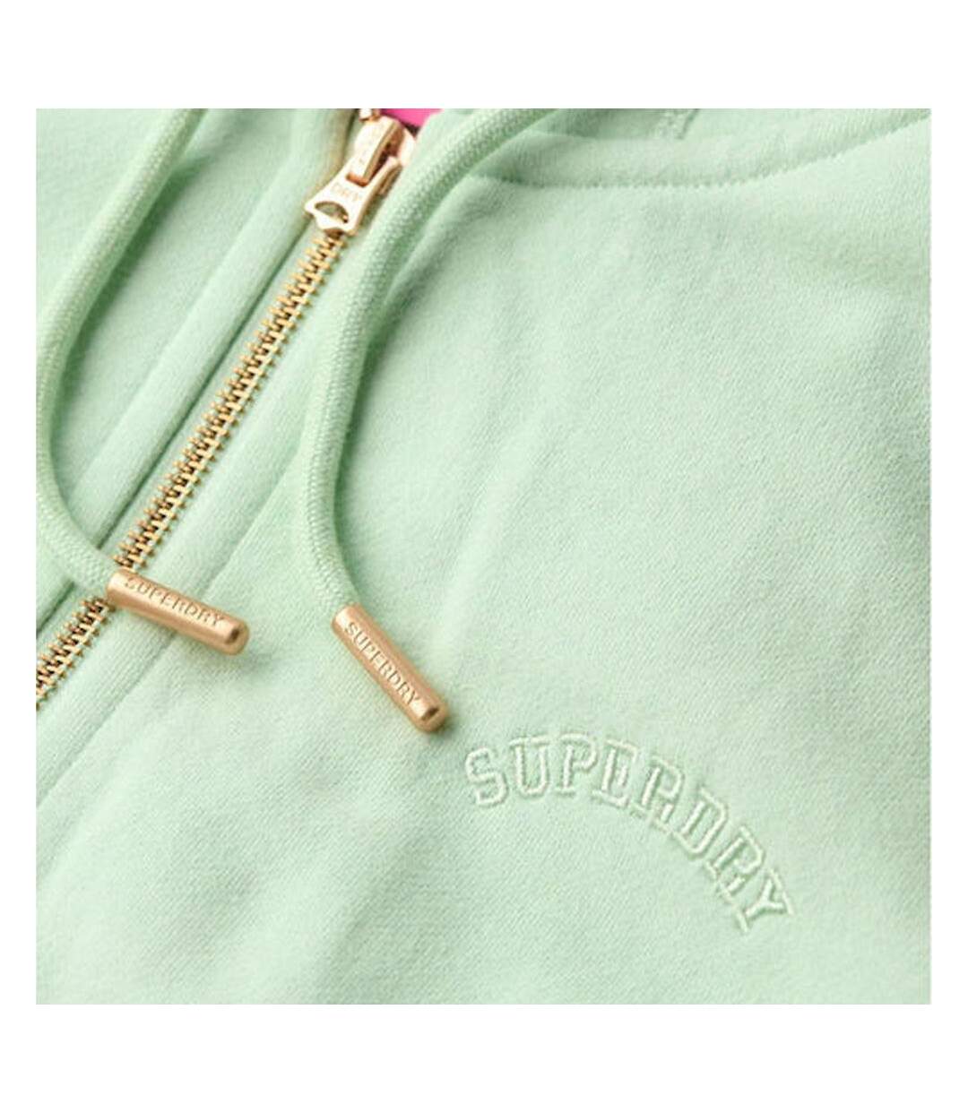 Sweat zippé vert clair femme superdry essential-2