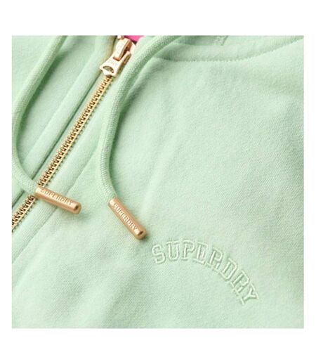 Sweat zippé vert clair femme superdry essential