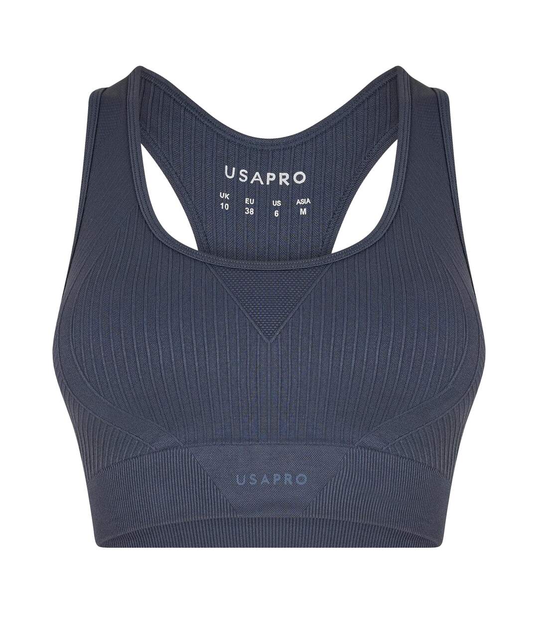 Brassière De Sport Motif/style Côtelé Femme Gris Foncé USA-2