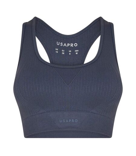 Brassière De Sport Motif/style Côtelé Femme Gris Foncé USA