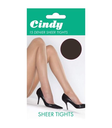 Cindy Womens/Ladies 15 Denier Sheer Tights (1 Pair) (Barely Black)