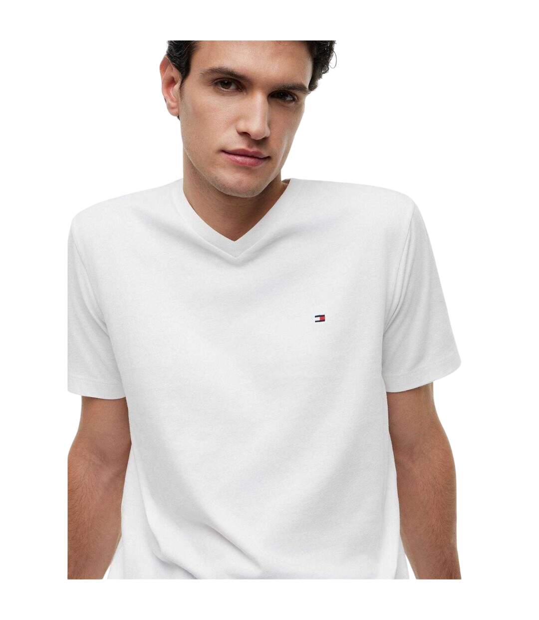 Mens Essential Logo Regular T-shirt White Tommy Hilfiger-4